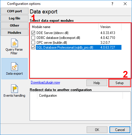 The data export module