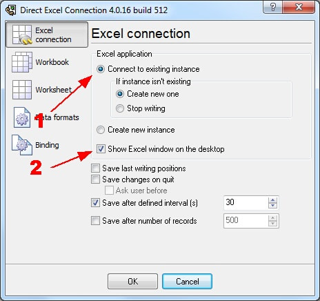 Charting in Excel. Excel connection.