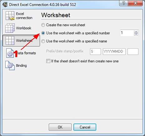 Charting in Excel. Worksheet options.