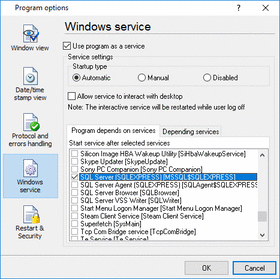 TCP Data Logger - Service Mode